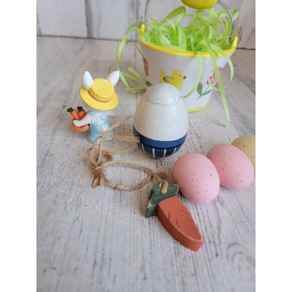 Unique‎ Easter variety basket Bunny eggs home decor set figure - Picture 9 of 11